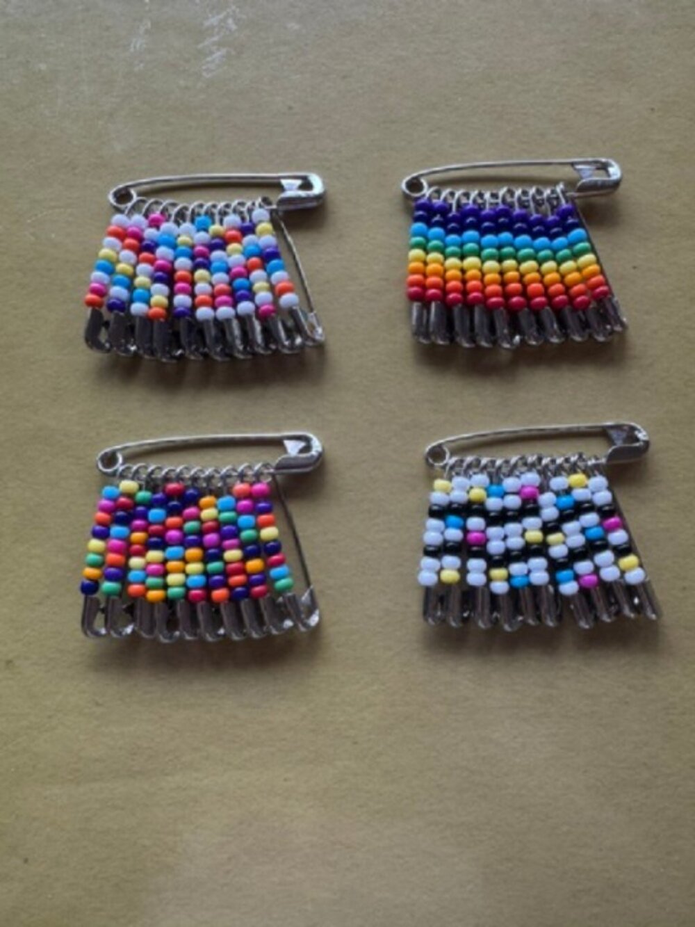Handmade Beaded Safety Pins — 4 Sets